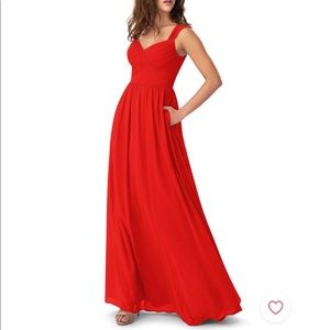 Red Azazie Raine Dress with Pockets size A16